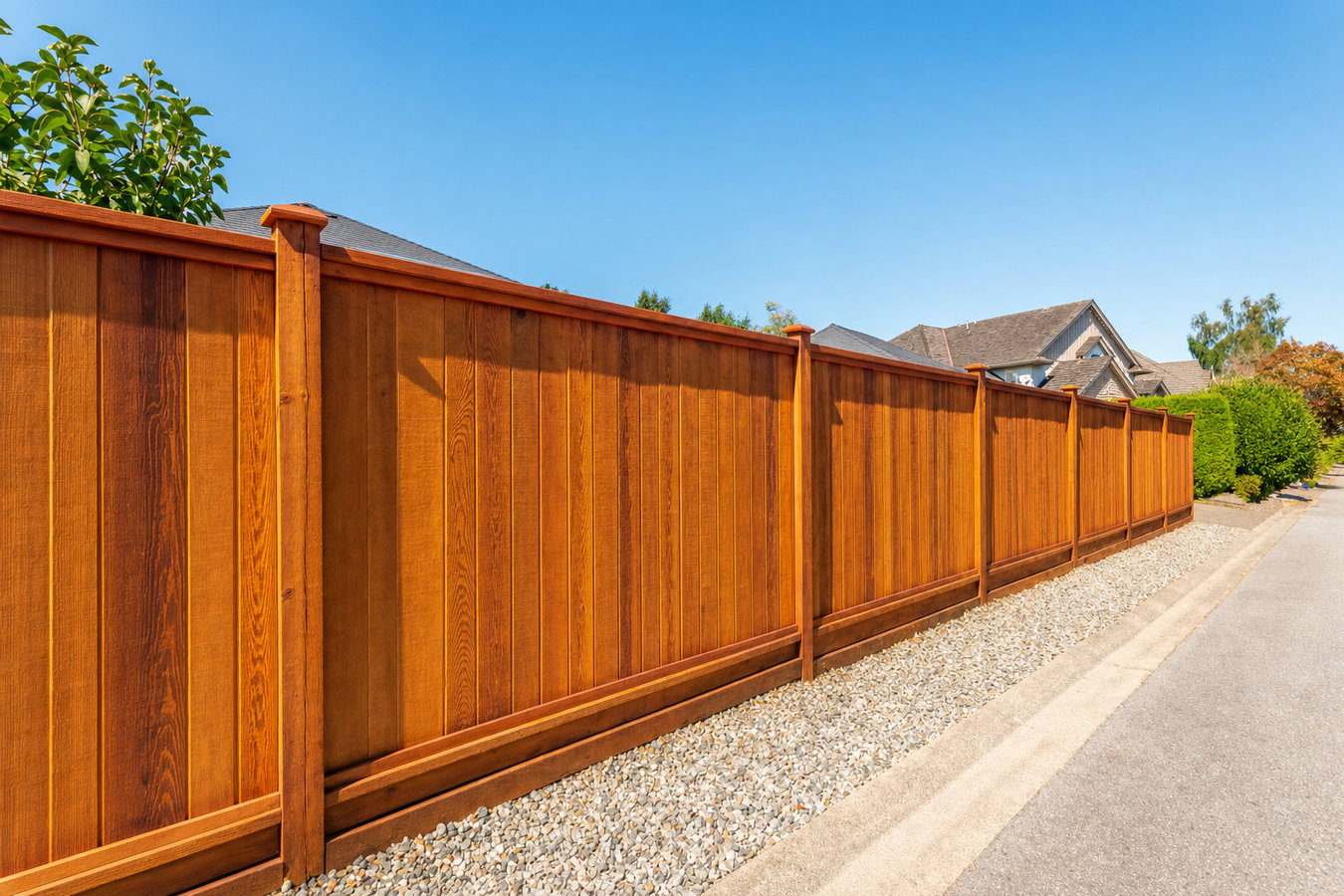 Wood fence installation